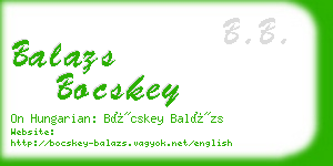 balazs bocskey business card